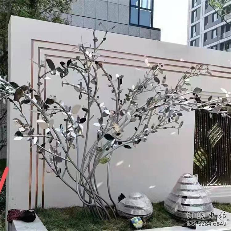 楓樹雕塑優(yōu)選，白鋼構(gòu)件，不銹鋼楓樹雕塑工程