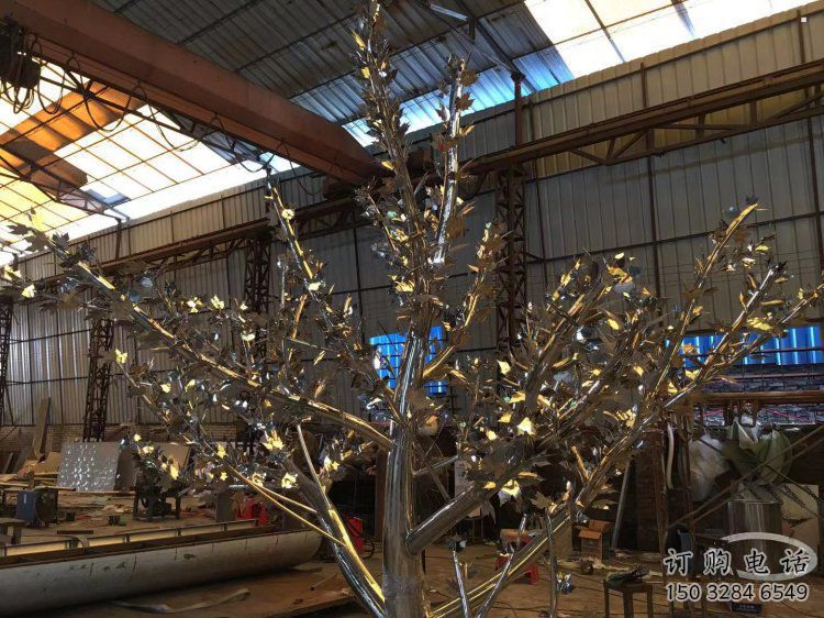 樹雕塑供應(yīng)，城市雕塑，大型不銹鋼樹雕塑制造