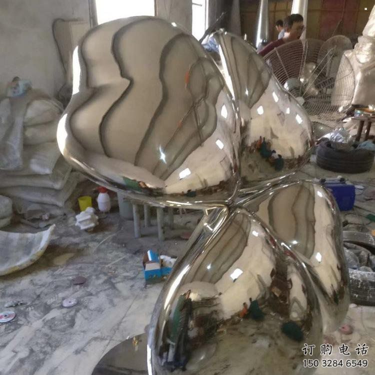 四葉草雕塑訂做，街道標(biāo)識，不銹鋼四葉草雕塑定做