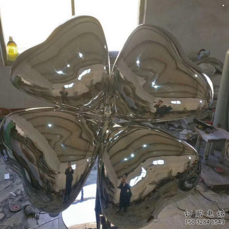 四葉草雕塑制造，廣場雕塑，不銹鋼四葉草雕塑訂做