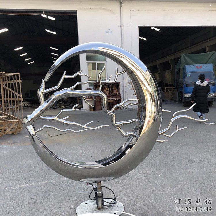 圓環(huán)樹雕塑服務(wù)商，美陳雕塑，不銹鋼圓環(huán)樹雕塑訂做