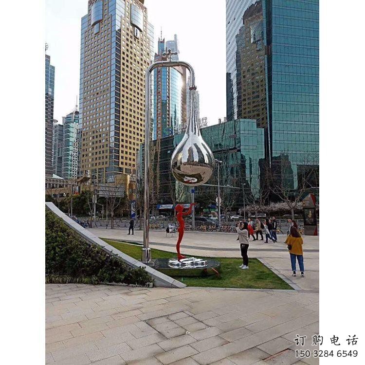 水滴雕塑通用，街景小品，鏡面水滴雕塑制造廠家