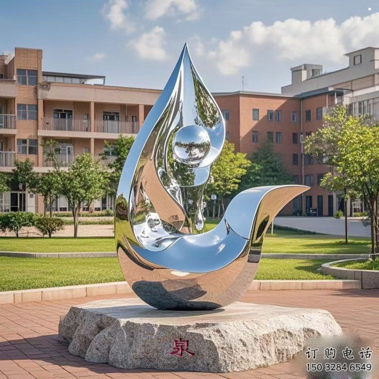 淚滴雕塑制造，白鋼構(gòu)件，不銹鋼淚滴雕塑提供