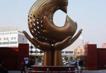 雙手雕塑系列精選，小區(qū)雕塑，不銹鋼雙手雕塑定做廠家