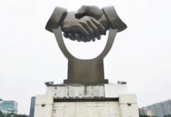 握手雕塑定價(jià)，室外雕塑，不銹鋼握手雕塑廠家精品