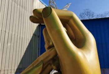 握手雕塑精選，街景小品，不銹鋼握手雕塑指用廠家