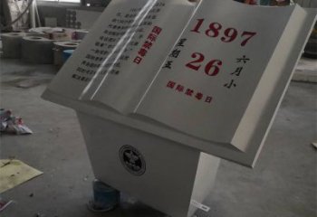 現(xiàn)代書籍雕塑承接，歐式風(fēng)格，校園玻璃鋼書籍雕塑制作
