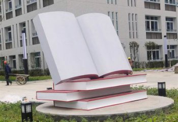 疊書雕塑觀賞型，公園小品，不銹鋼疊書雕塑常用