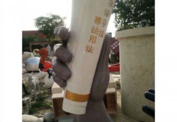 手卷雕塑異型廠家，城市裝飾，玻璃鋼手卷雕塑定做