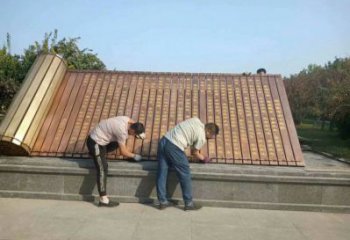 書卷雕塑，仿古景觀雕塑，仿古擺件