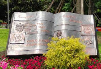 銅書(shū)本雕塑選用，景區(qū)案例，銅書(shū)本雕塑廠家通用