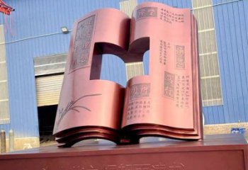 現(xiàn)代銅書(shū)籍雕塑，室外軟裝，銅書(shū)籍雕塑定制廠家