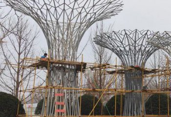 烤漆遮陽(yáng)樹(shù)雕塑制造商，室外軟裝，鏤空遮陽(yáng)樹(shù)雕塑制作