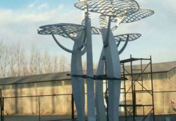 蘑菇樹雕塑制造，美陳雕塑，抽象鏤空蘑菇樹雕塑定價(jià)