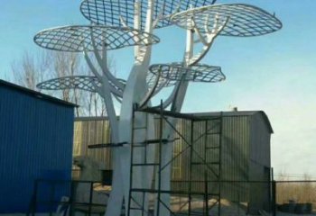 蘑菇樹雕塑制作，景區(qū)雕塑，城市鏤空蘑菇樹雕塑提供