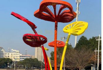 芭蕉葉雕塑訂做，公園雕塑，不銹鋼芭蕉葉雕塑公司