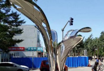 鏡面樹葉雕塑制造，廣場(chǎng)雕塑，制造不銹鋼樹葉雕塑廠家
