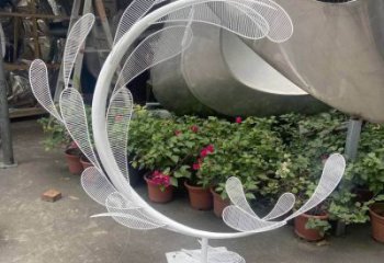 景觀樹葉雕塑訂做，街景小品，鏤空烤漆樹葉雕塑定制