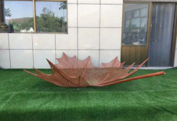 鏤空樹葉雕塑制作，美陳雕塑，鐵藝樹葉雕塑觀賞型