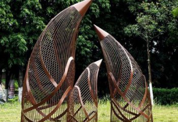 鏤空竹筍雕塑制作，景區(qū)案例，鏤空不銹鋼竹筍雕塑定做