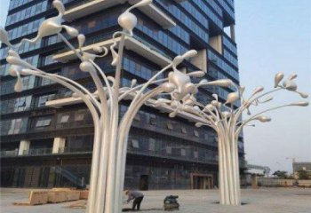 風(fēng)鈴樹雕塑定做，廣場系列，不銹鋼風(fēng)鈴樹雕塑制作