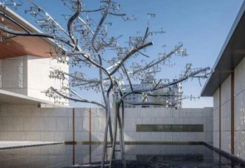 風(fēng)鈴樹雕塑通用，鍛造工藝，不銹鋼風(fēng)鈴樹雕塑通用