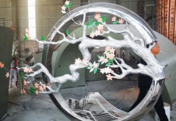 梅花樹雕塑廠家，花園小品，不銹鋼梅花樹雕塑精選