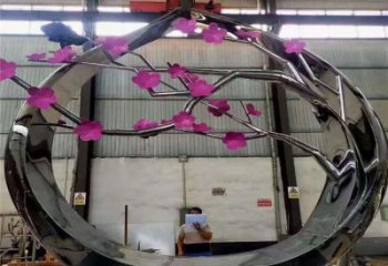 梅花樹雕塑定做，美陳雕塑，不銹鋼梅花樹雕塑廠家