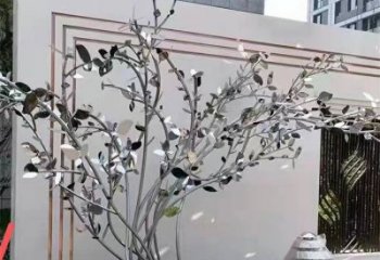 楓樹雕塑優(yōu)選，白鋼構件，不銹鋼楓樹雕塑工程