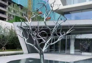 樹干雕塑制造商，多彩藝術(shù)，抽象不銹鋼樹干雕塑精選