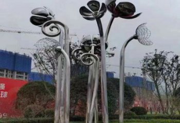 四葉草雕塑標(biāo)準(zhǔn)，陸地?cái)[件，不銹鋼四葉草雕塑定制