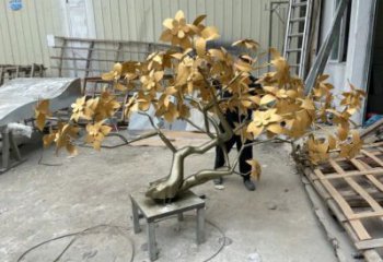 發(fā)財(cái)樹雕塑訂做，美陳雕塑，不銹鋼發(fā)財(cái)樹雕塑優(yōu)選