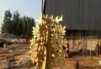 發(fā)財(cái)樹雕塑精選，透雕系列，不銹鋼發(fā)財(cái)樹雕塑提供