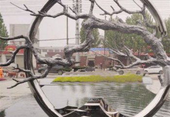 圓環(huán)樹雕塑供求，室外雕塑，不銹鋼圓環(huán)樹雕塑選定