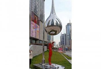 水滴雕塑專供，園林裝飾，不銹鋼鏡面水滴雕塑批發(fā)