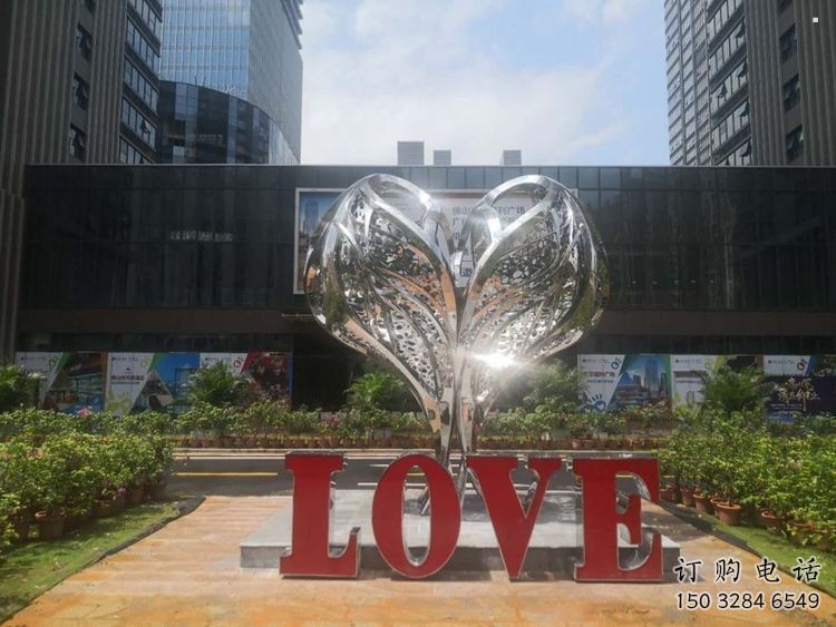 彩繪景觀love雕塑生產(chǎn)，景區(qū)案例，彩繪不銹鋼love雕塑優(yōu)選