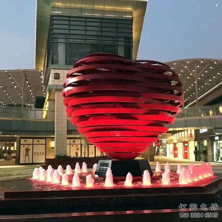 心形球雕塑常用，鋼管組合，不銹鋼烤漆心形球雕塑定價(jià)