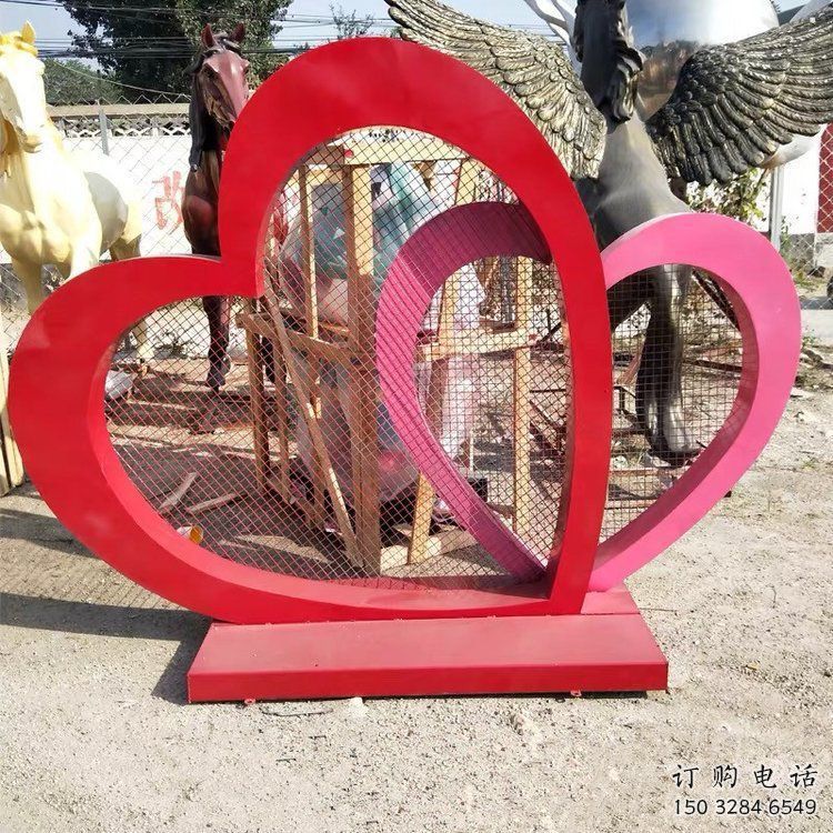 雙心雕塑通用，陸地擺件，各類不銹鋼雙心雕塑點擊
