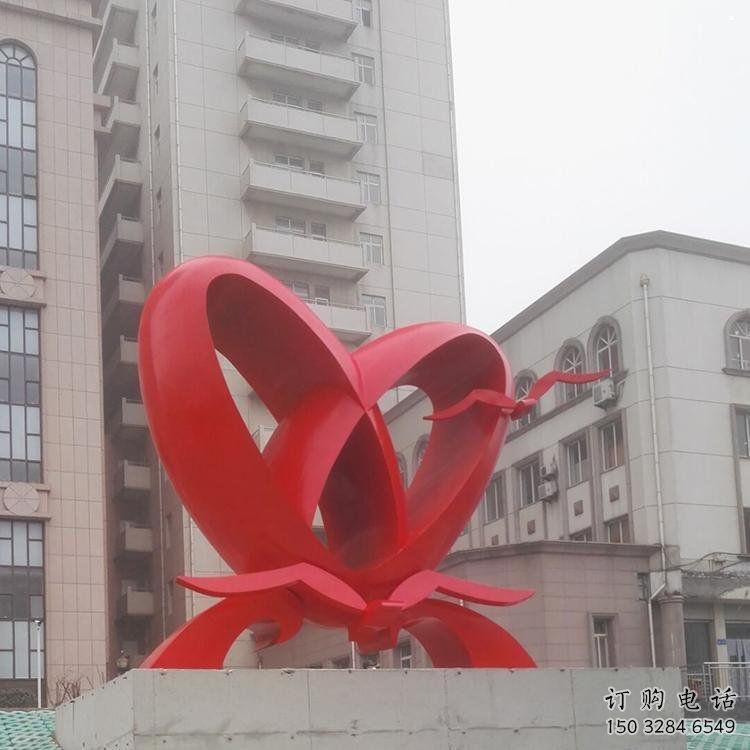 雙心雕塑制造商，城區(qū)小品，不銹鋼雙心雕塑定制