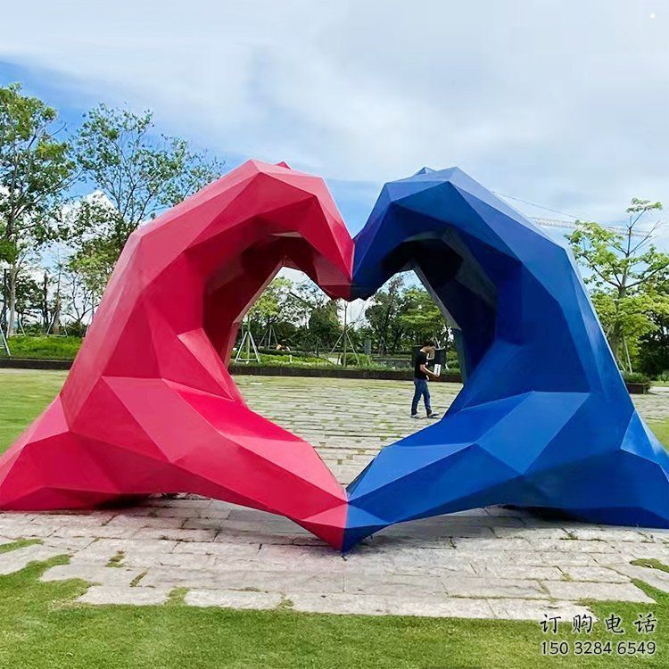 桃心雕塑供求，白鋼構(gòu)件，彩色不銹鋼桃心雕塑觀賞型