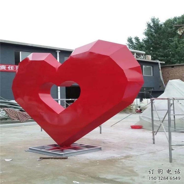 桃心景觀雕塑通用，城市雕塑，不銹鋼桃心雕塑指用