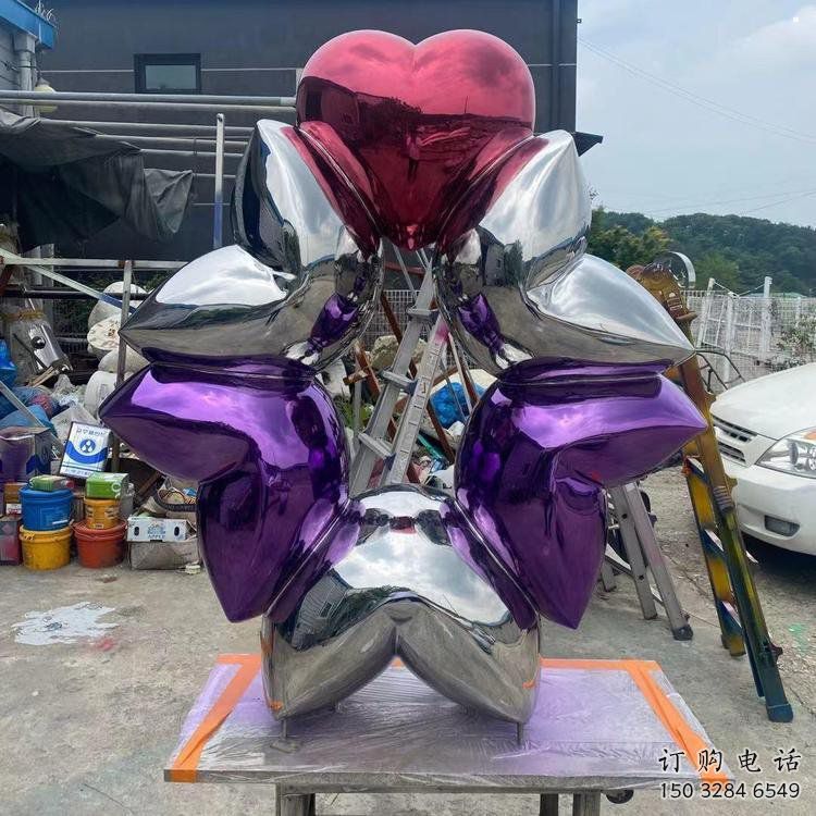 心心相印雕塑展品，室外軟裝，展示心形雕塑訂做