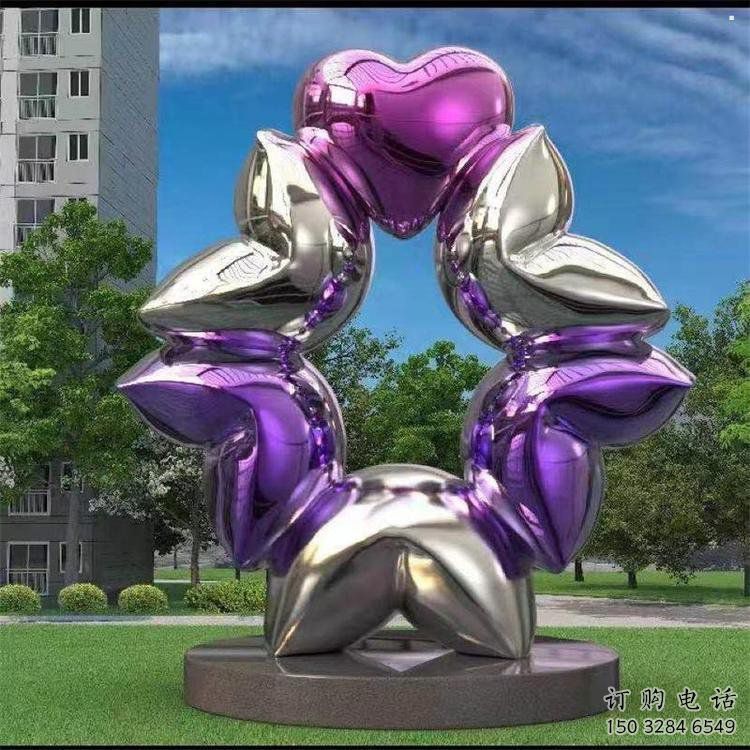 心心相印雕塑制作，村標概念，鍛鋼雕塑專供