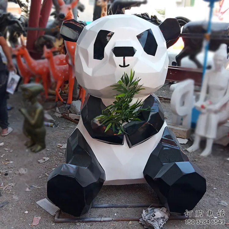 大型熊貓雕塑常用，戶外擺放，仿真熊貓雕塑展示