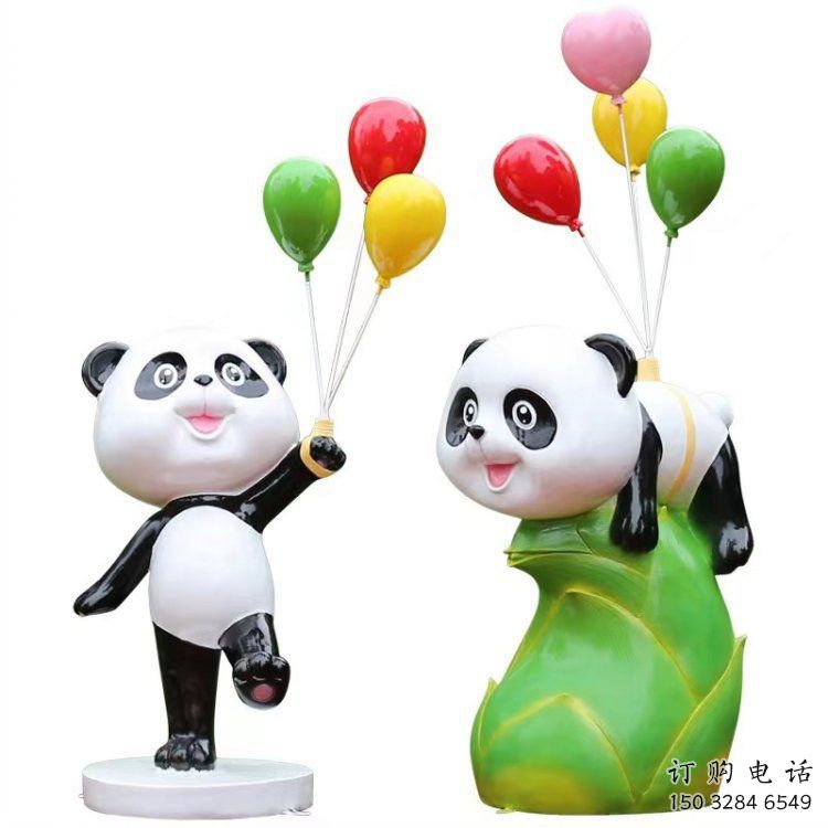 景區(qū)熊貓雕塑通用，陸地擺件，卡通熊貓雕塑點擊