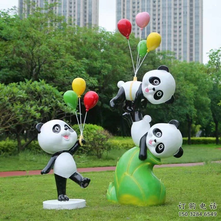 熊貓雕塑廠家優(yōu)選，城市裝飾，展示卡通熊貓雕塑定做