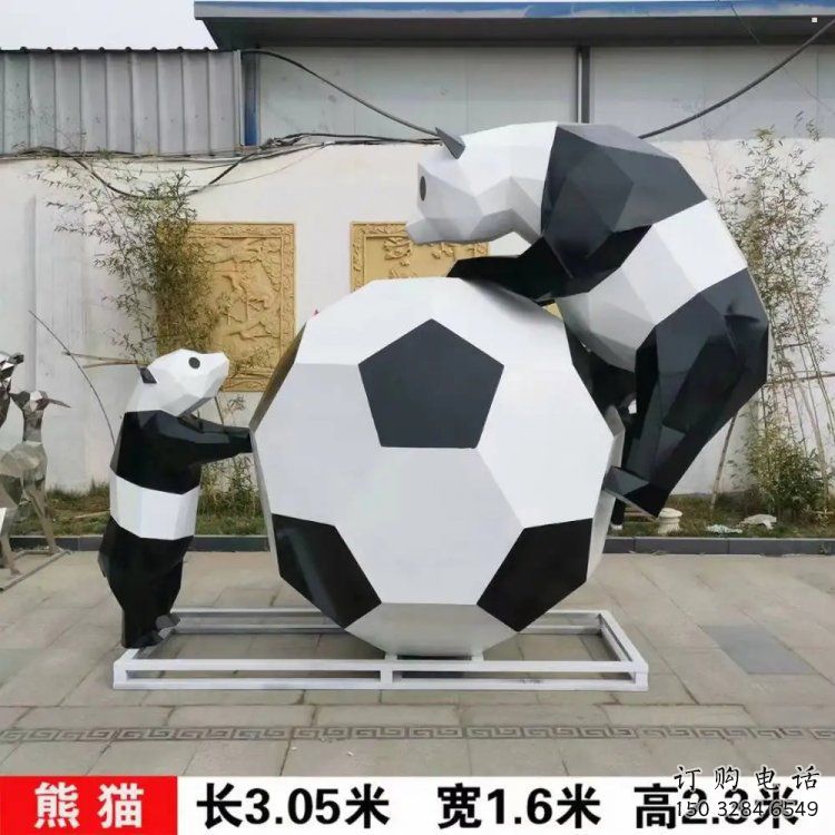熊貓雕塑制造商，城區(qū)小品，卡通熊貓雕塑制作廠家