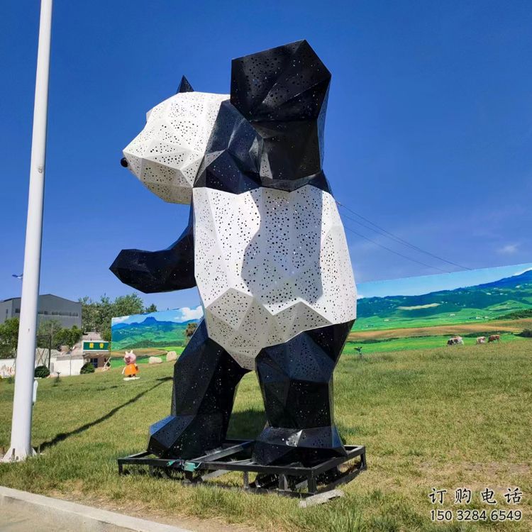 廣場熊貓雕塑批發(fā)，廣場系列，切面熊貓雕塑廠定價