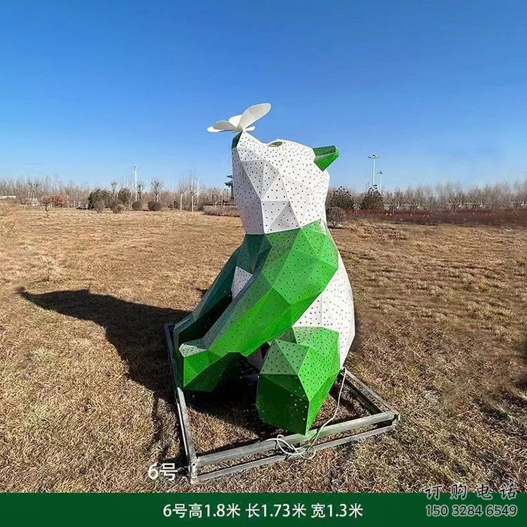 熊貓雕塑精選，露天雕塑，歐式切面熊貓雕塑訂做