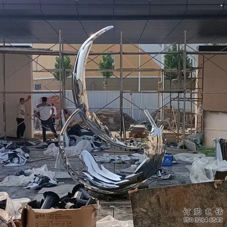 景觀羽毛雕塑精選，陸地?cái)[件，公園鏡面羽毛雕塑精品